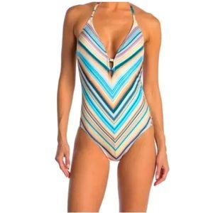 Laundry by Shelli Segal Striped One-Piece Swimsuit